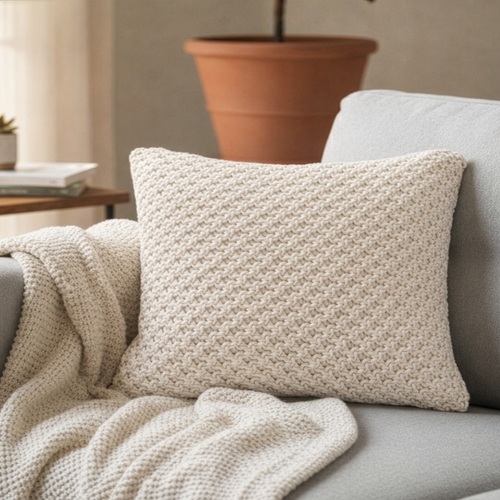 Ivory Handwoven Texture Cushion Cover