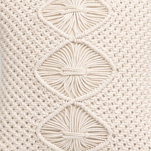 Ivory Handwoven Macrame Cushion Cover