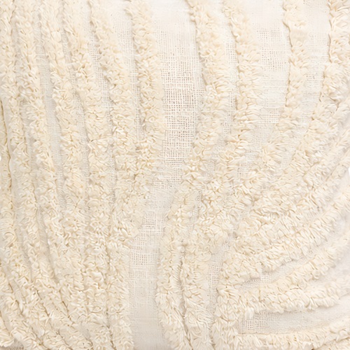 Ivory Tufted Textured Cushion Cover with Tassels