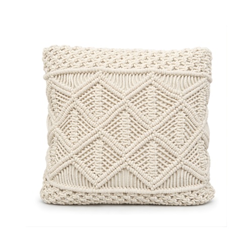 Ivory Diamond Macrame Cushion Cover